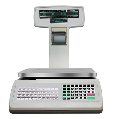 Scala 30kg Bill Ticket Receipt Printing Scale del registratore di cassa di alta precisione